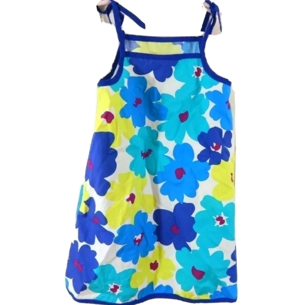 Hanna Andersson Blue Green Floral Pillowcase Dress